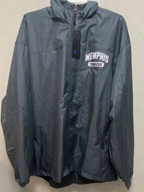 OHIOPYLE Casual Memphis Tennessee Men's XL Gray Hooded Windbreaker Rain Jacket